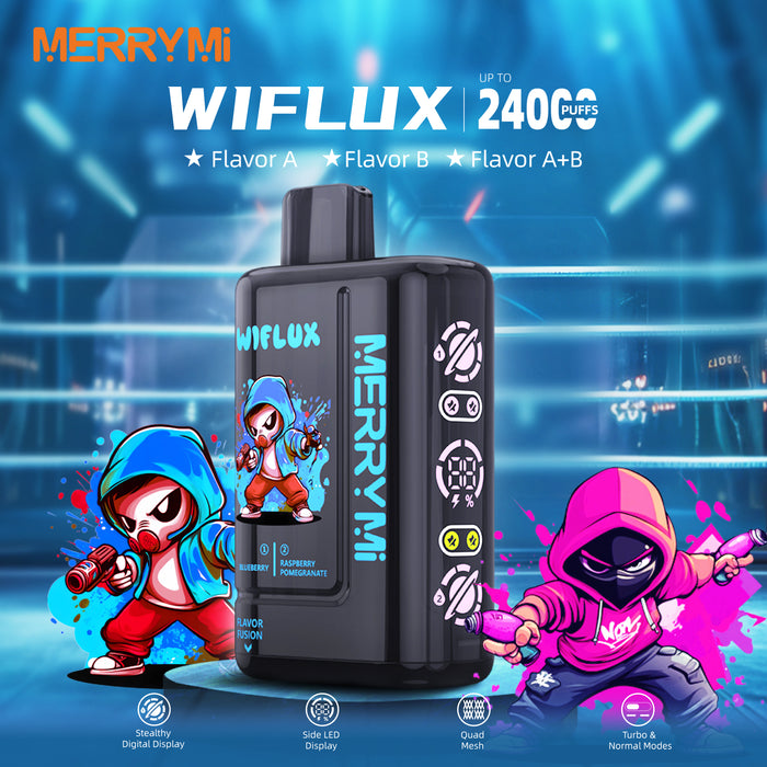 MerryMi WIFLUX 24K Rechargeable Disposable Vape (All Flavors)